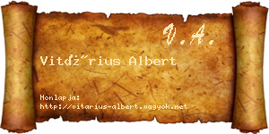 Vitárius Albert névjegykártya