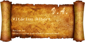 Vitárius Albert névjegykártya