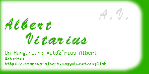 albert vitarius business card